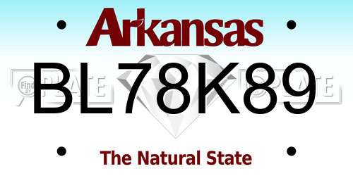BL78K89 Arkansas License Plate