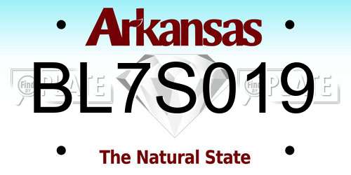 BL7S019 Arkansas License Plate