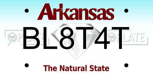 BL8T4T Arkansas License Plate
