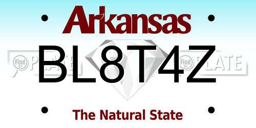 BL8T4Z Arkansas License Plate