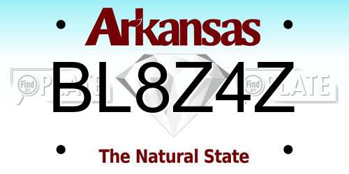 BL8Z4Z Arkansas License Plate