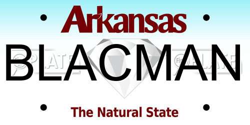BLACMAN Arkansas License Plate