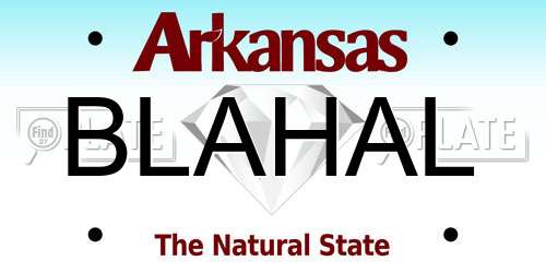 BLAHAL Arkansas License Plate
