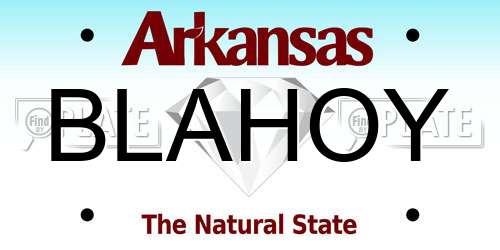 BLAHOY Arkansas License Plate