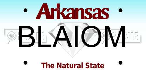 BLAIOM Arkansas License Plate
