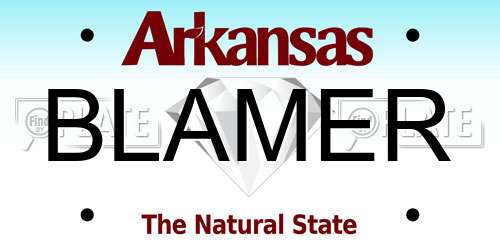BLAMER Arkansas License Plate