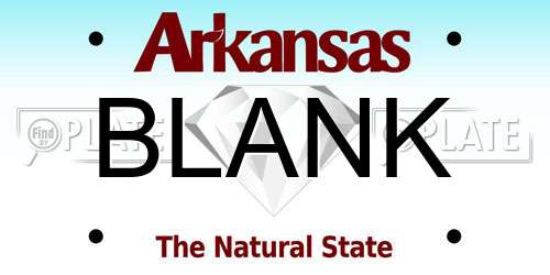 BLANK Arkansas License Plate