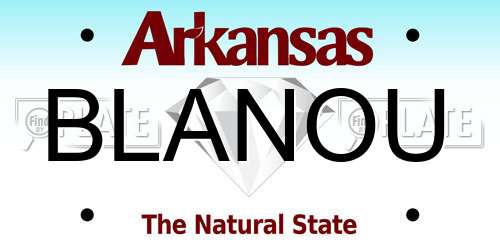 BLANOU Arkansas License Plate