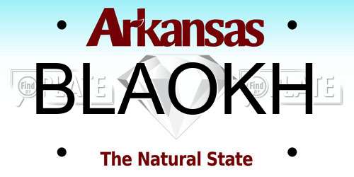 BLAOKH Arkansas License Plate