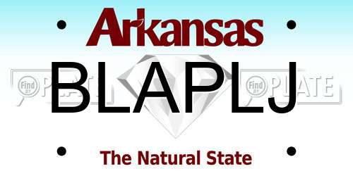 BLAPLJ Arkansas License Plate
