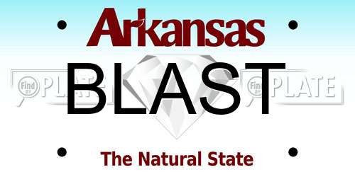 BLAST Arkansas License Plate