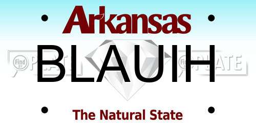 BLAUIH Arkansas License Plate