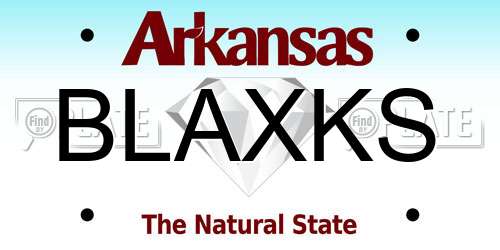 BLAXKS Arkansas License Plate