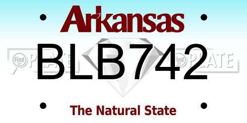 BLB742 Arkansas License Plate