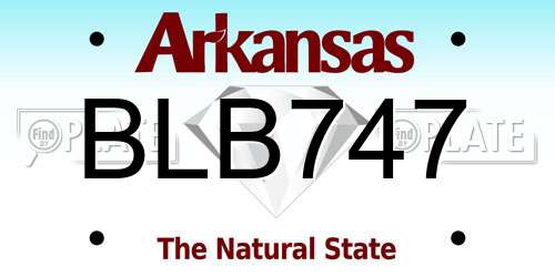BLB747 Arkansas License Plate