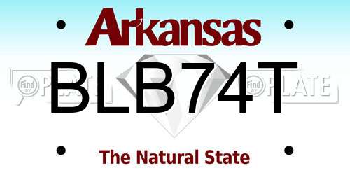 BLB74T Arkansas License Plate