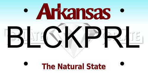 BLCKPRL Arkansas License Plate