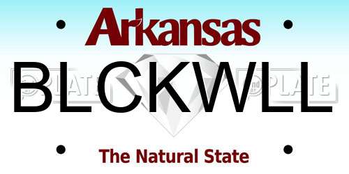 BLCKWLL Arkansas License Plate