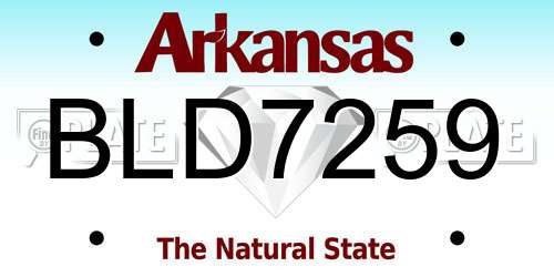 BLD7259 Arkansas License Plate