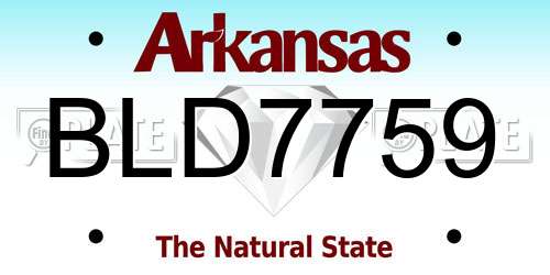 BLD7759 Arkansas License Plate