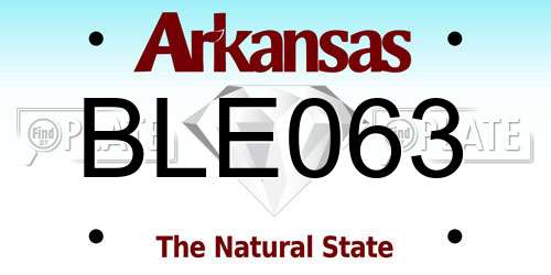 BLE063 Arkansas License Plate