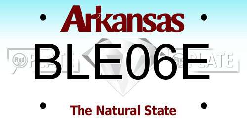 BLE06E Arkansas License Plate