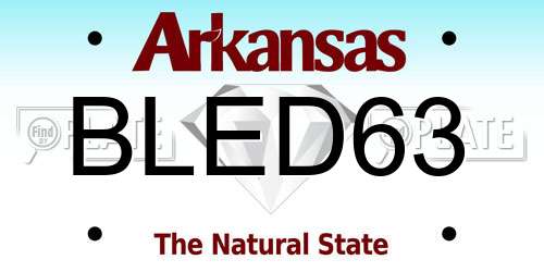 BLED63 Arkansas License Plate