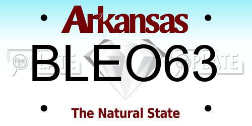BLEO63 Arkansas License Plate