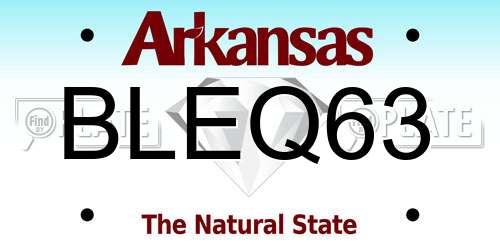 BLEQ63 Arkansas License Plate