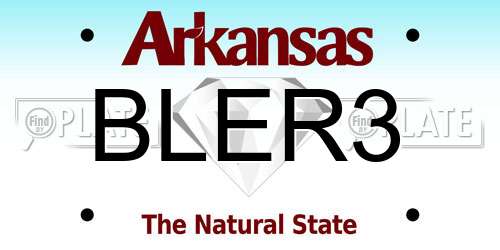 BLER3 Arkansas License Plate