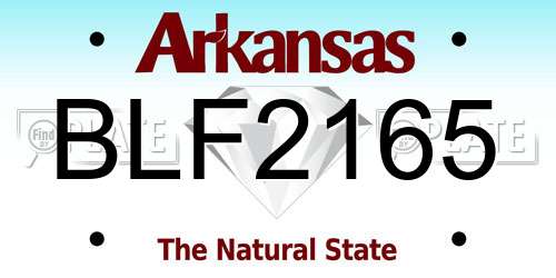 BLF2165 Arkansas License Plate