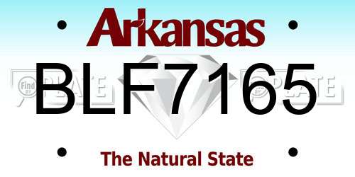 BLF7165 Arkansas License Plate