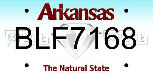 BLF7168 Arkansas License Plate