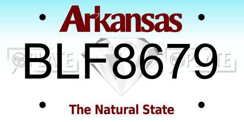 BLF8679 Arkansas License Plate