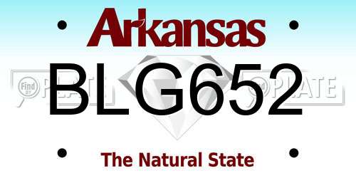 BLG652 Arkansas License Plate