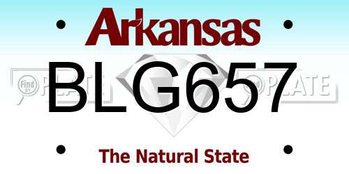 BLG657 Arkansas License Plate