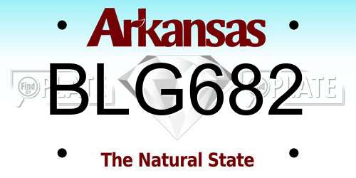 BLG682 Arkansas License Plate