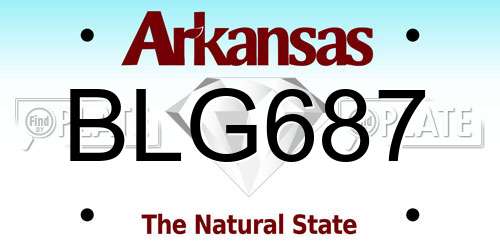 BLG687 Arkansas License Plate