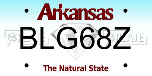 BLG68Z Arkansas License Plate