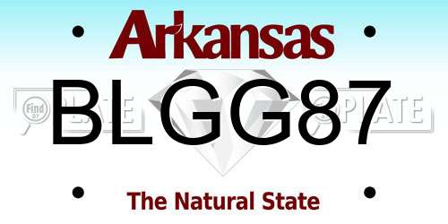 BLGG87 Arkansas License Plate
