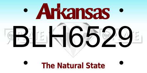 BLH6529 Arkansas License Plate