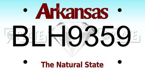 BLH9359 Arkansas License Plate