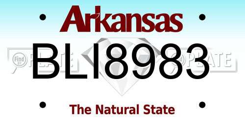BLI8983 Arkansas License Plate