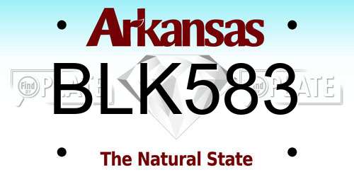 BLK583 Arkansas License Plate