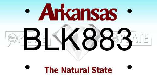 BLK883 Arkansas License Plate