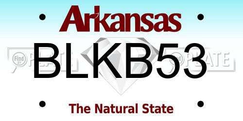 BLKB53 Arkansas License Plate