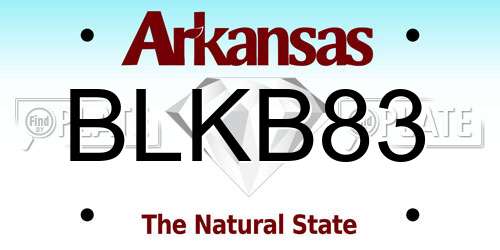 BLKB83 Arkansas License Plate