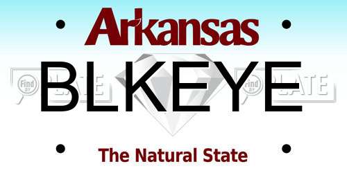 BLKEYE Arkansas License Plate