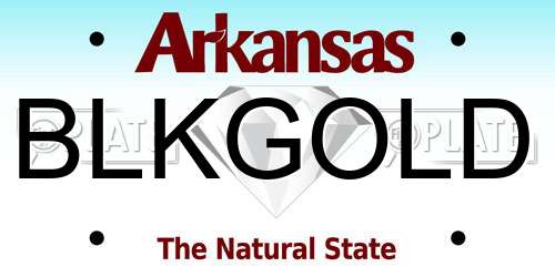 BLKGOLD Arkansas License Plate