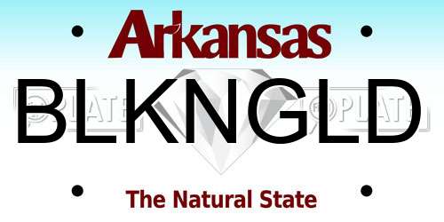BLKNGLD Arkansas License Plate